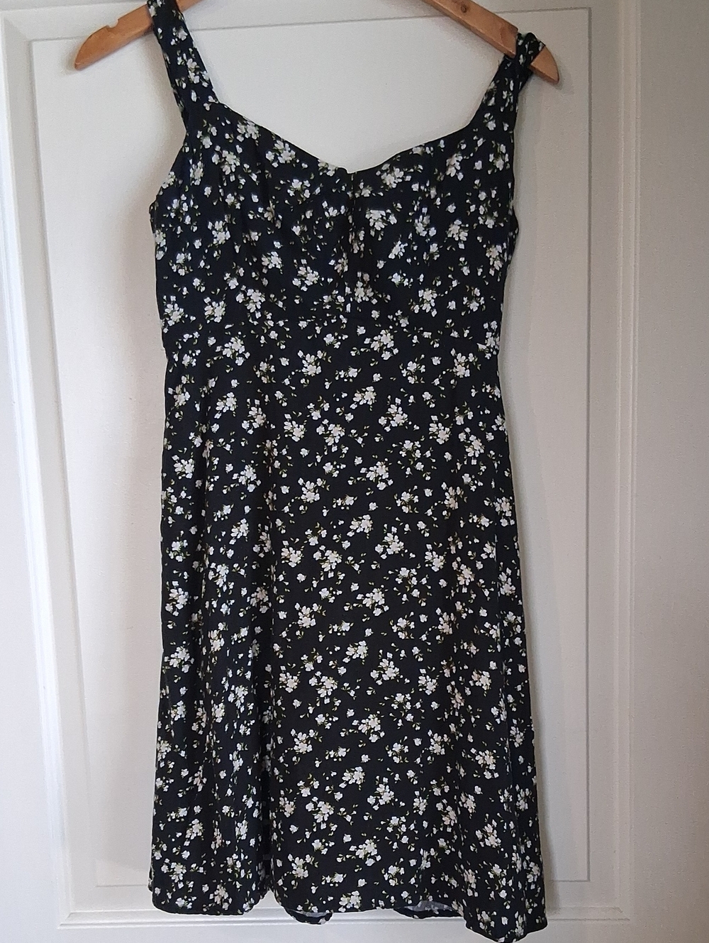 Black Floral Sundress with White Flowers